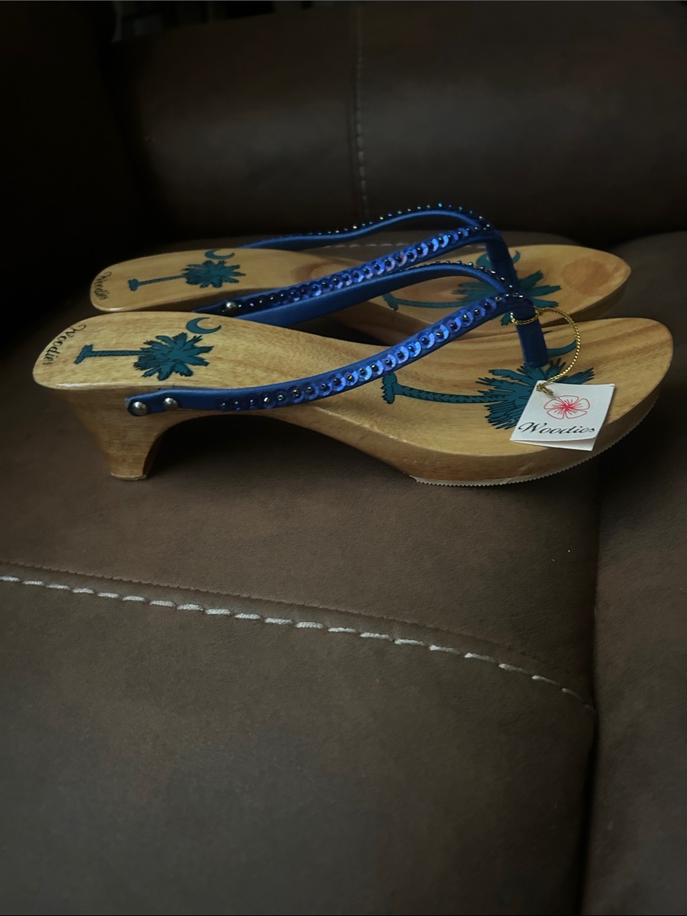 Woodies Wooden Thong Sandals Size 8 - Picture 2 of 5